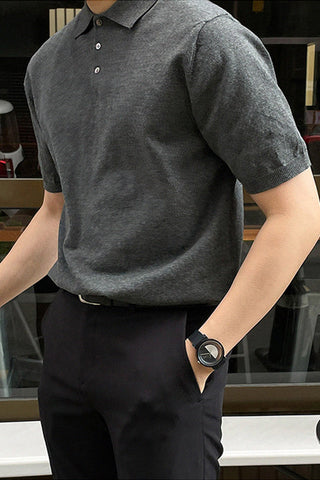 lapel polo loose t-shirt