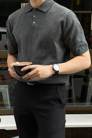 lapel polo loose t-shirt