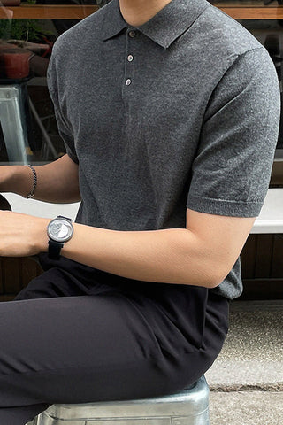 lapel polo loose t-shirt