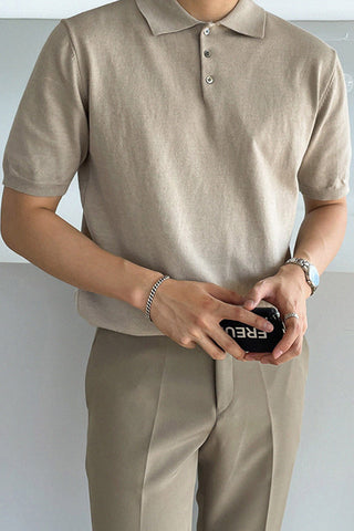 lapel polo loose t-shirt