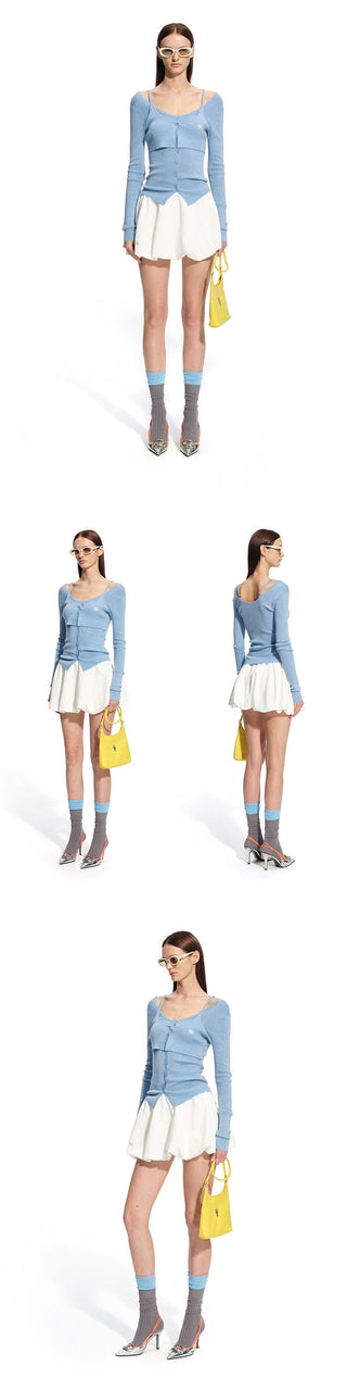 [NOTAWEAR] Layered Cami Knit Cardigan