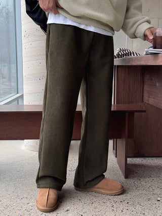 Steady Fleece-Lined Corduroy Wide Pants