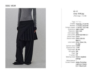 CONP Lace Pleated Skirt & Pants (Black)