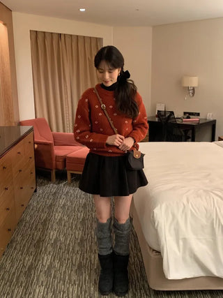 (3 colors) Flower Soft Knit