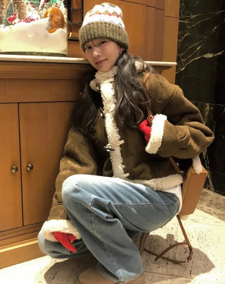 (2 colors) Duffle Boa Shearling Coat