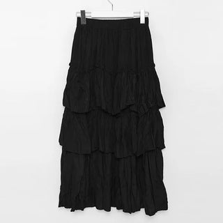 Frilled tiered long skirt