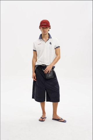 [MASONPRINCE] Checkered Collar Layered Polo