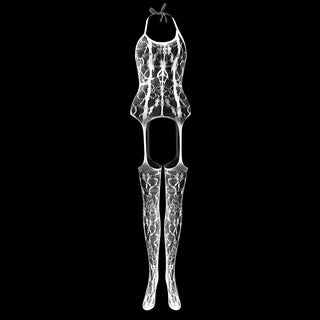 Halter knotted suspender lace bodystocking