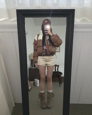 suede banding shorts