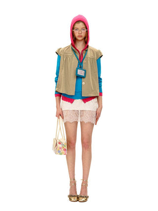 [Moromoro2] Puff Sleeve A-Line Short  Jacket