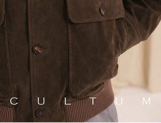 [CULTUM] Italian A1 Flight Suede Bomber Jacket