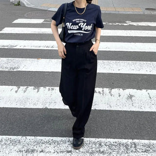 Pintuck Straight Slacks