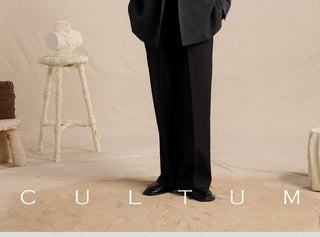 [CULTUM] Wool Blend Double Breasted Relaxed Blazer