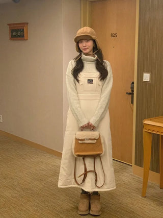 (2 colors) Overall Down Dress