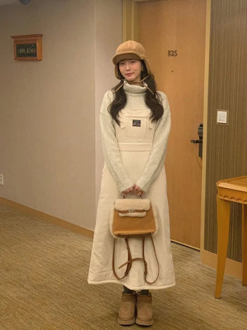 (2 colors) Overall Down Dress