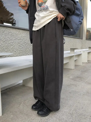 (2 colors) Brushed back lettering 2-way jogger pants