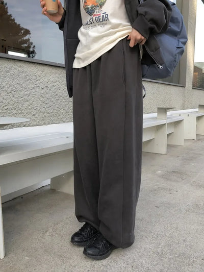 (2 colors) Brushed back lettering 2-way jogger pants
