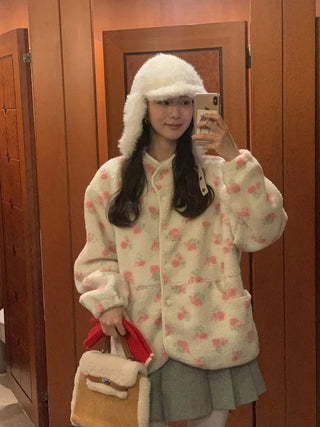Flower fleece jacket