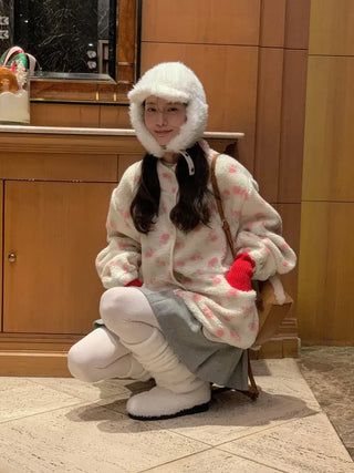 Flower fleece jacket