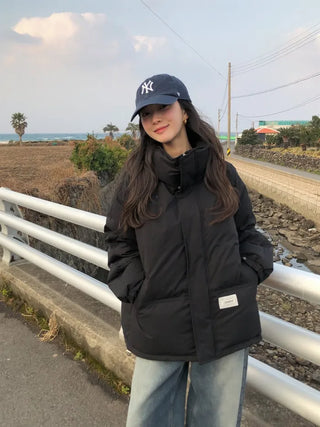 (2 colors) Duck Down Half Down Jacket