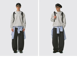 [Monterest] Relaxed Fit Logo Embroidered Sweatshirt