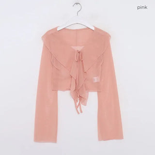 Frilled blouse cardigan
