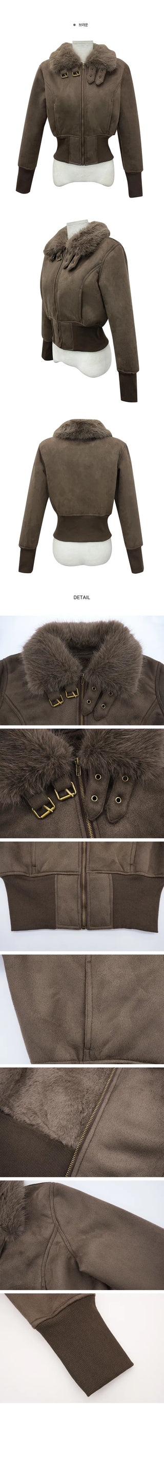 Model Recommendation: Elin Crop Banding Fur Shearling Jacket