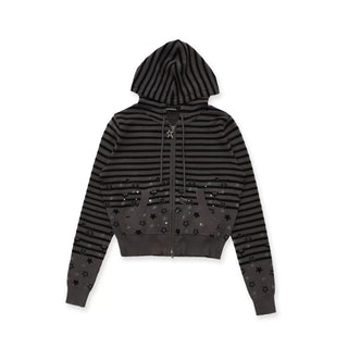 [Moromoro2] Star Striped Rhinestone Knit  Top