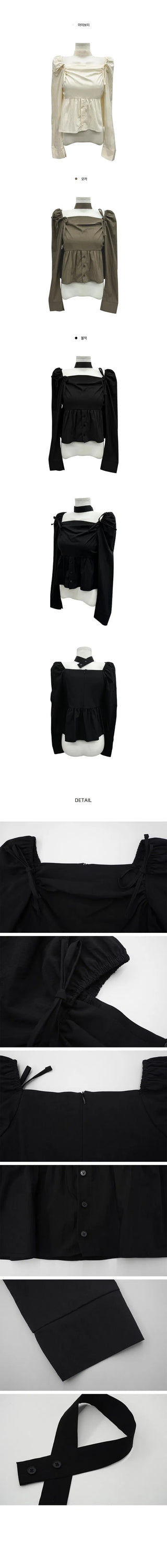 Forming Choker Ribbon Blouse - 3 Colors