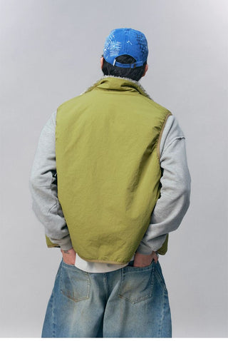 [Monterest] Reversible Fleece Stand Collar Vest