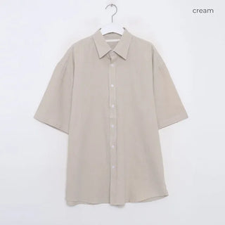 Linen basic short-sleeved shirt