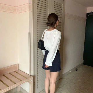 Pintuck lace blouse