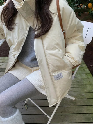 (2 colors) Duck Down Half Down Jacket
