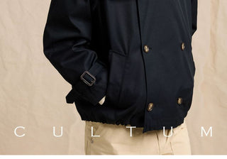 [CULTUM] Water-Resistant Cotton Short Trench Jacket