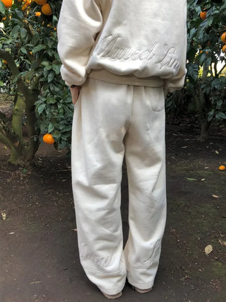 (2 colors) Brushed back lettering 2-way jogger pants
