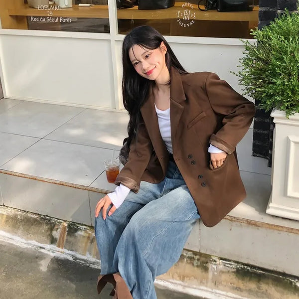Suede button jacket