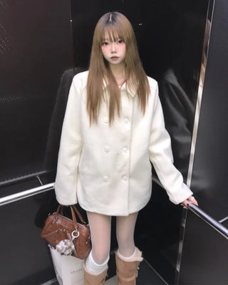 Double-breasted, mid-length coat