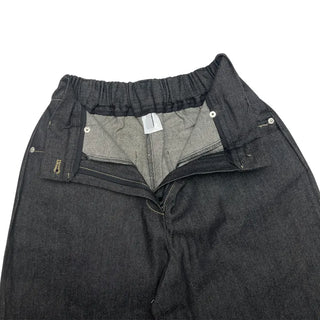 (2 colors) Roll-up polka dot denim pants