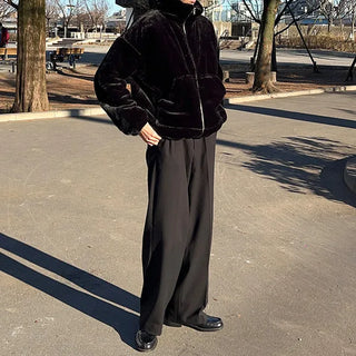 Basic fur zip jacket