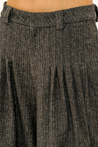 [Moromoro2] Wool Pleated Tapered Wide Pants