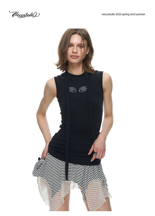 [NECY] Angel Wing Scarf Sleeveless Top