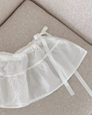 (2 colors) Ribbon Layered Wrap Skirt