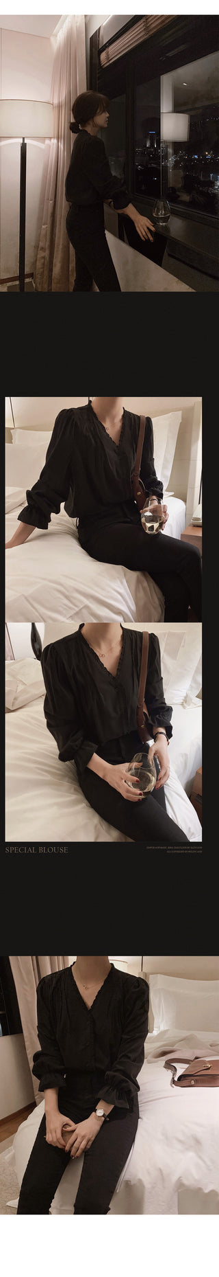 (basic/long) Brushed-back black skinny jeans - 3 sizes