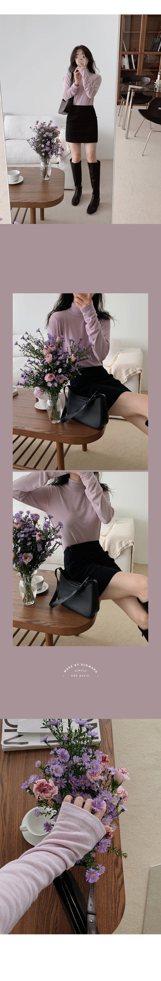 (Over 30,000 sold) Basic Turtleneck T-Shirt - 10 colors