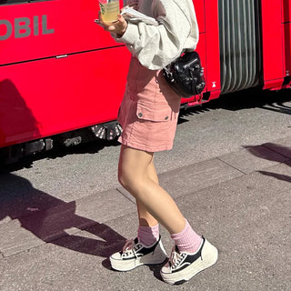 Colored cargo skirt