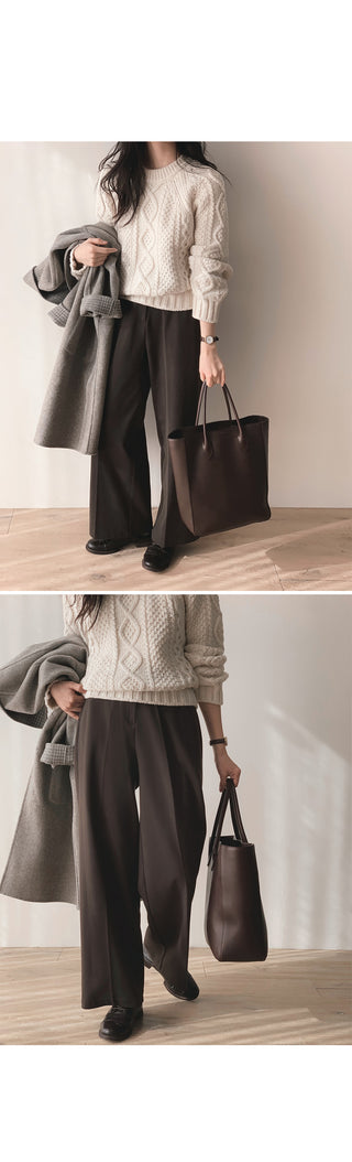 (basic/long) Wide Warmer Slacks - 4 sizes
