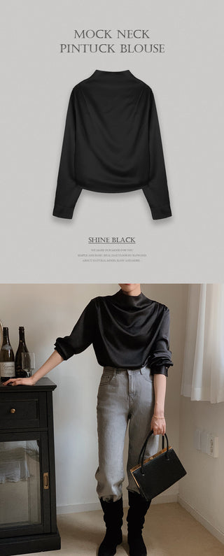 Mock neck blouse - 2 colors