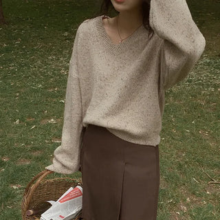(Over 10,000 sold) V-neck knit - 5 colors