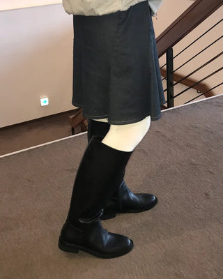 Leather long boots