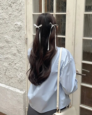 (2pcs) Satin Ribbon Hairpin Set